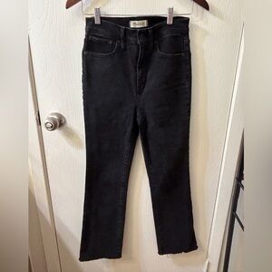 Madewell Cali Demi-Boot Jeans in Berkeley Black, Raw Hem, Size 26